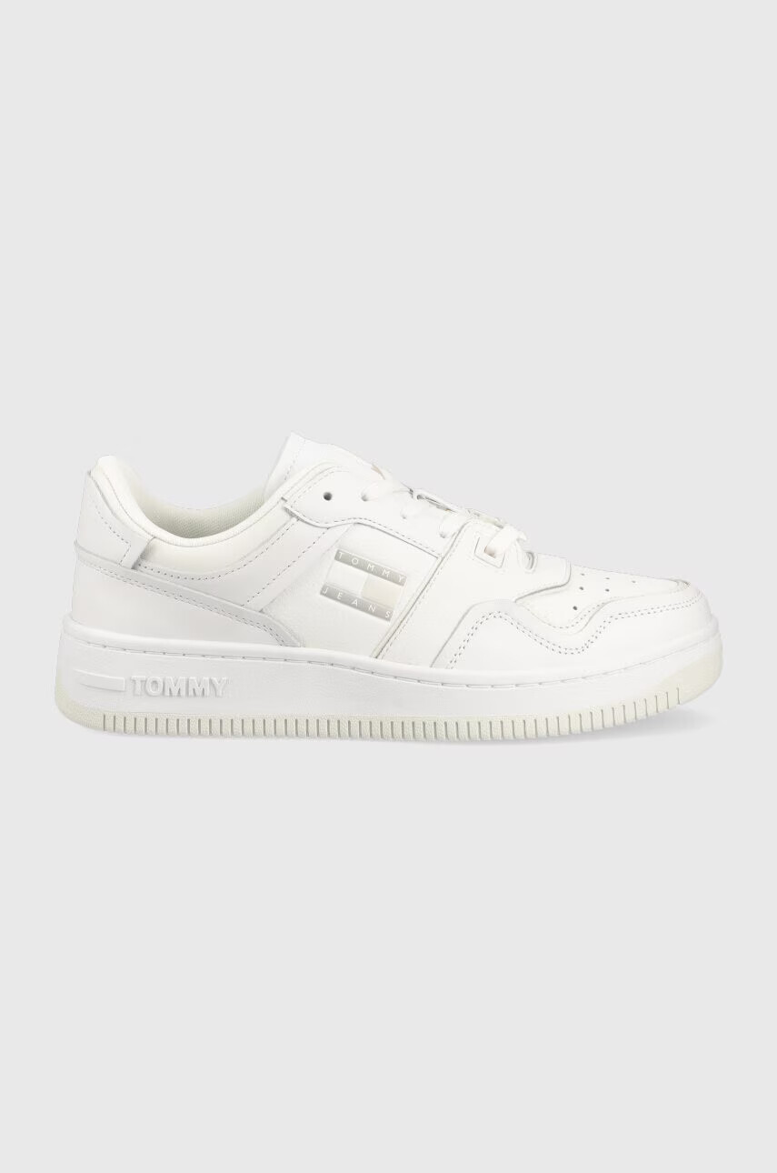 Tommy Jeans Кожени маратонки BASKET CUPSOLE в бяло EM0EM01194 - Pepit.bg