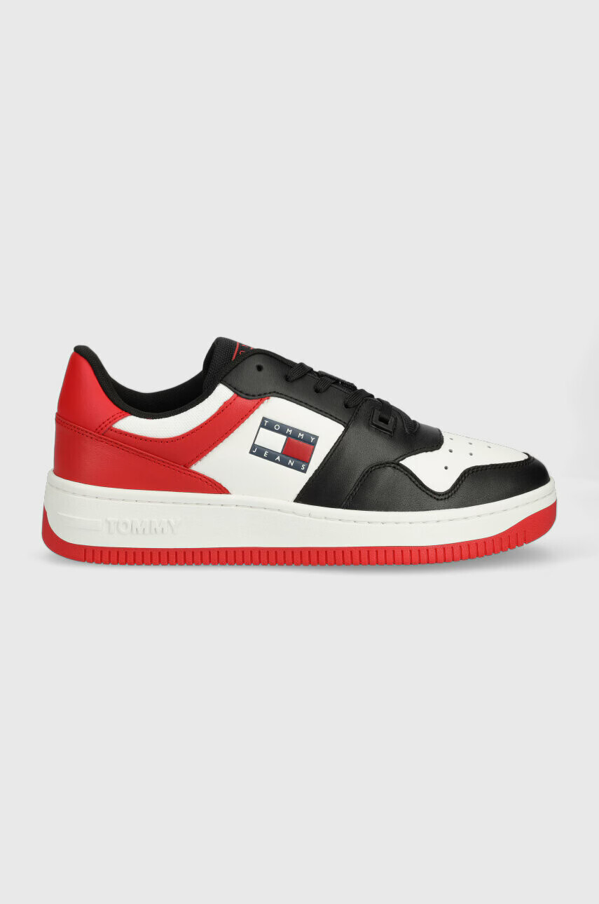Tommy Jeans Кожени маратонки BASKET LEATHER в червено EM0EM01162 - Pepit.bg