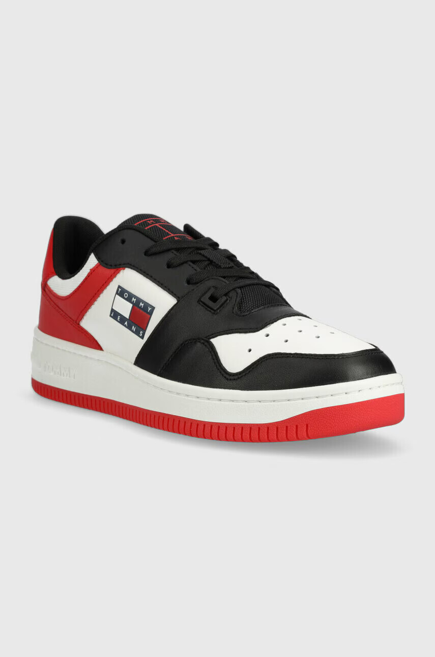 Tommy Jeans Кожени маратонки BASKET LEATHER в червено EM0EM01162 - Pepit.bg