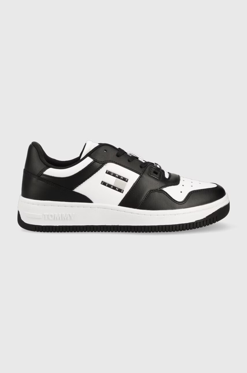 Tommy Jeans Кожени маратонки BASKET LEATHER в черно EM0EM01165 - Pepit.bg