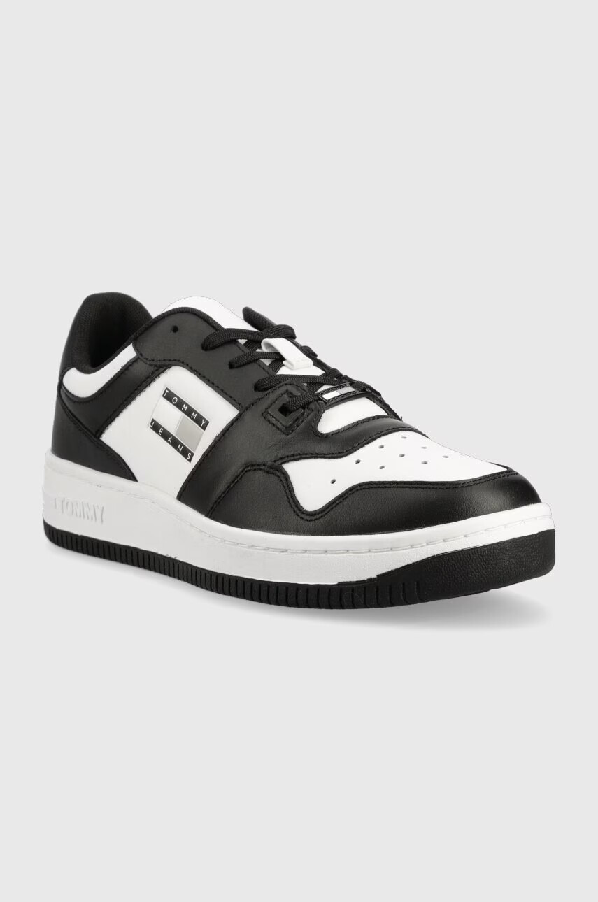 Tommy Jeans Кожени маратонки BASKET LEATHER в черно EM0EM01165 - Pepit.bg