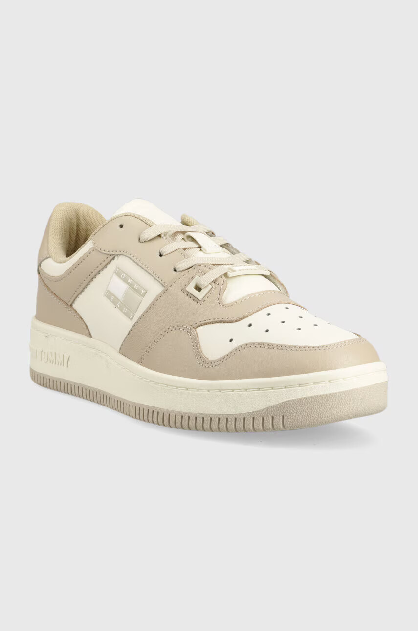 Tommy Jeans Кожени маратонки BASKET LEATHER в черно EM0EM01165 - Pepit.bg