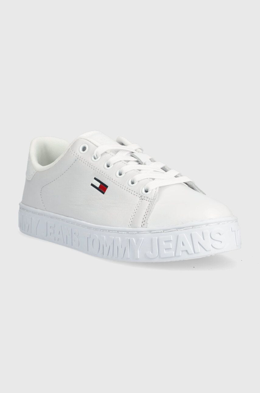 Tommy Jeans Кожени маратонки Cool Sneaker Ess в бяло - Pepit.bg