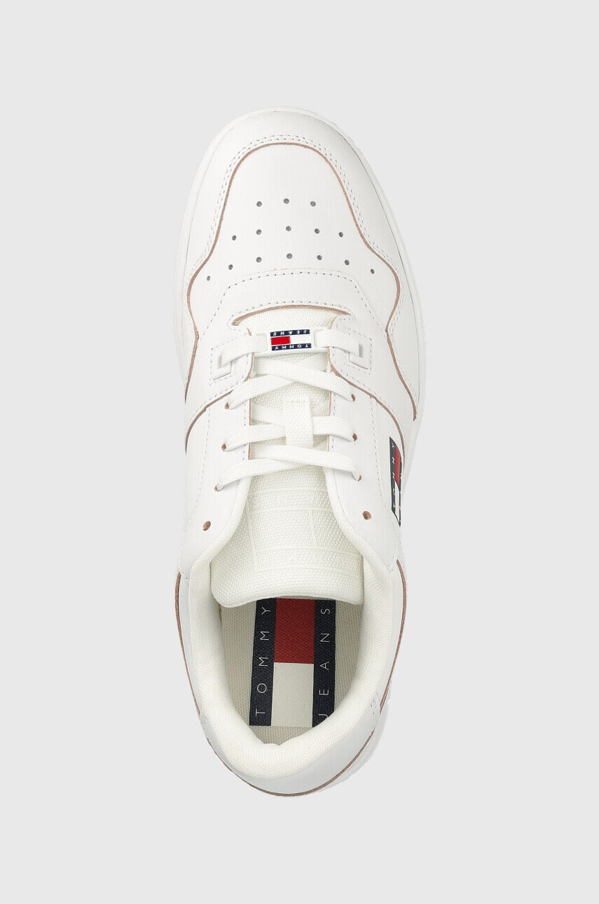 Tommy Jeans Кожени маратонки Etch Basket в бяло - Pepit.bg