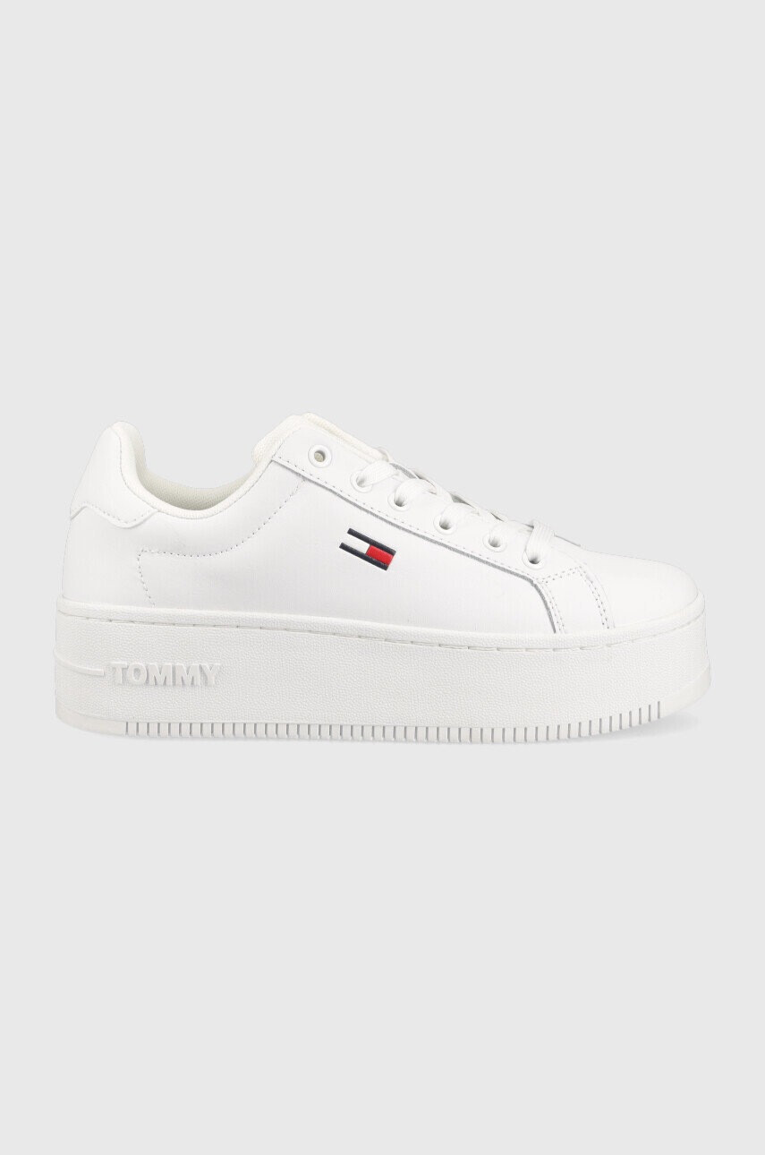 Tommy Jeans Кожени маратонки Flatform Ess в бяло - Pepit.bg
