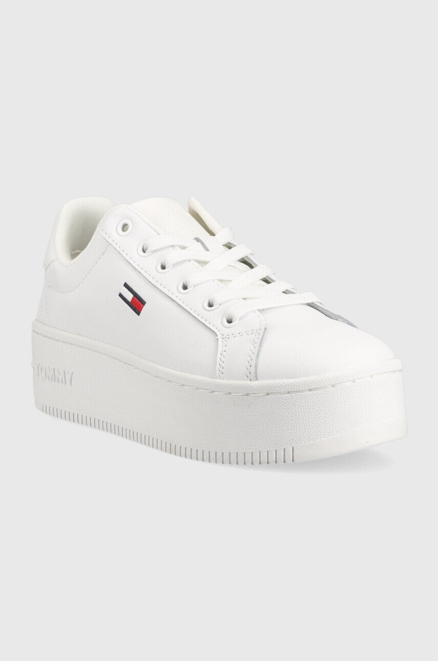 Tommy Jeans Кожени маратонки Flatform Ess в бяло - Pepit.bg