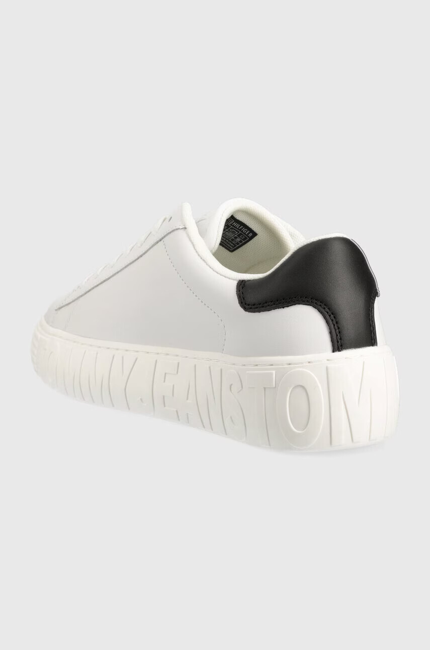 Tommy Jeans Кожени маратонки LEATHER OUTSOLE в бяло EM0EM01159 - Pepit.bg