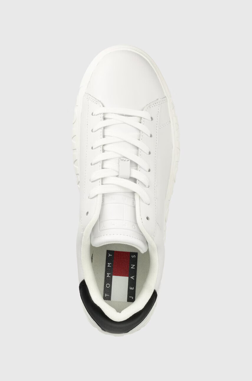 Tommy Jeans Кожени маратонки LEATHER OUTSOLE в бяло EM0EM01159 - Pepit.bg