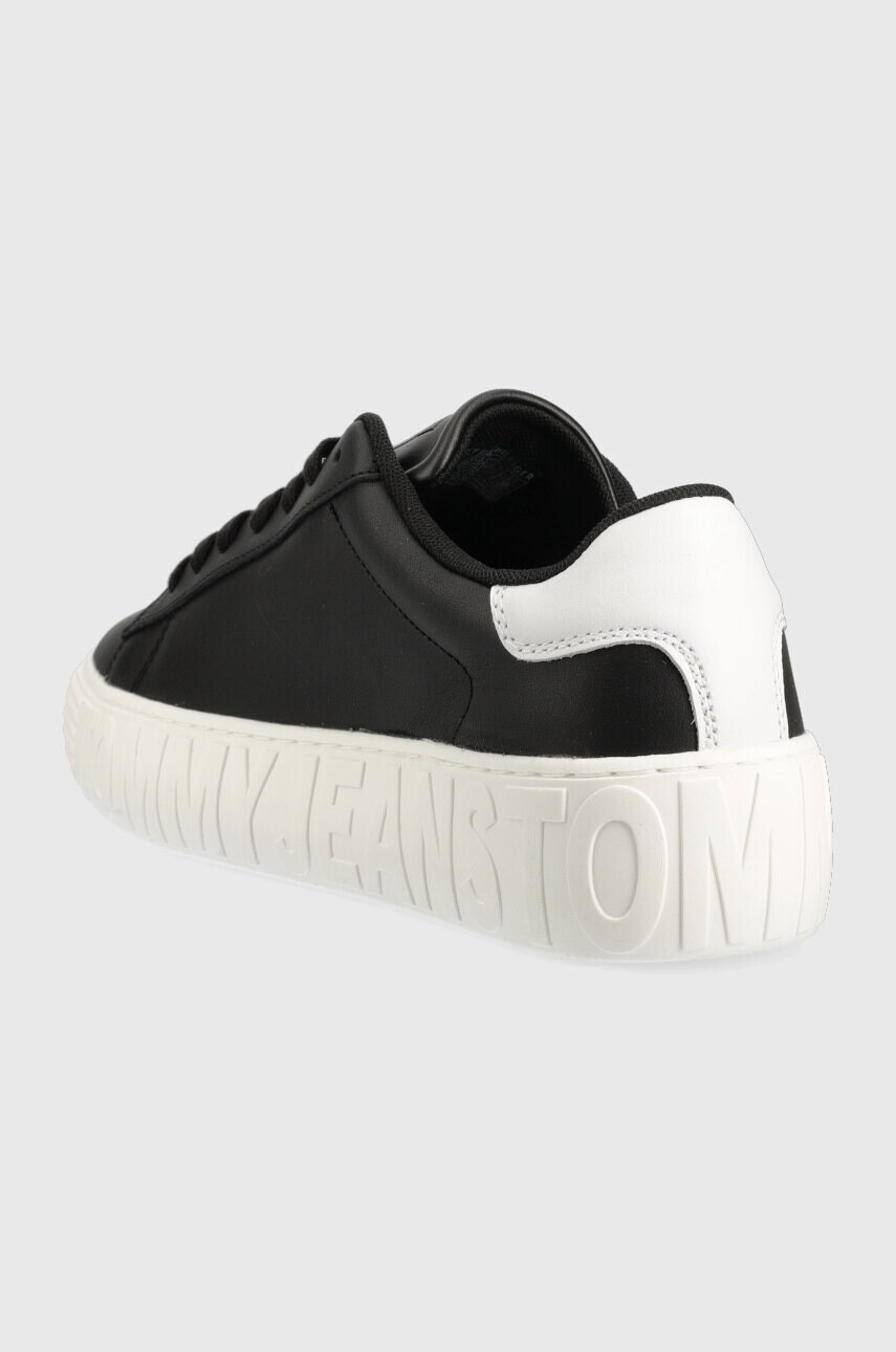 Tommy Jeans Кожени маратонки LEATHER OUTSOLE в черно EM0EM01159 - Pepit.bg