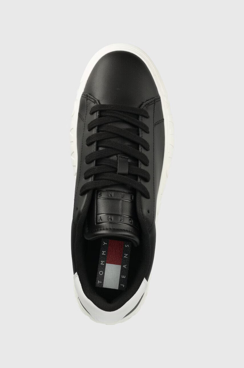 Tommy Jeans Кожени маратонки LEATHER OUTSOLE в черно EM0EM01159 - Pepit.bg
