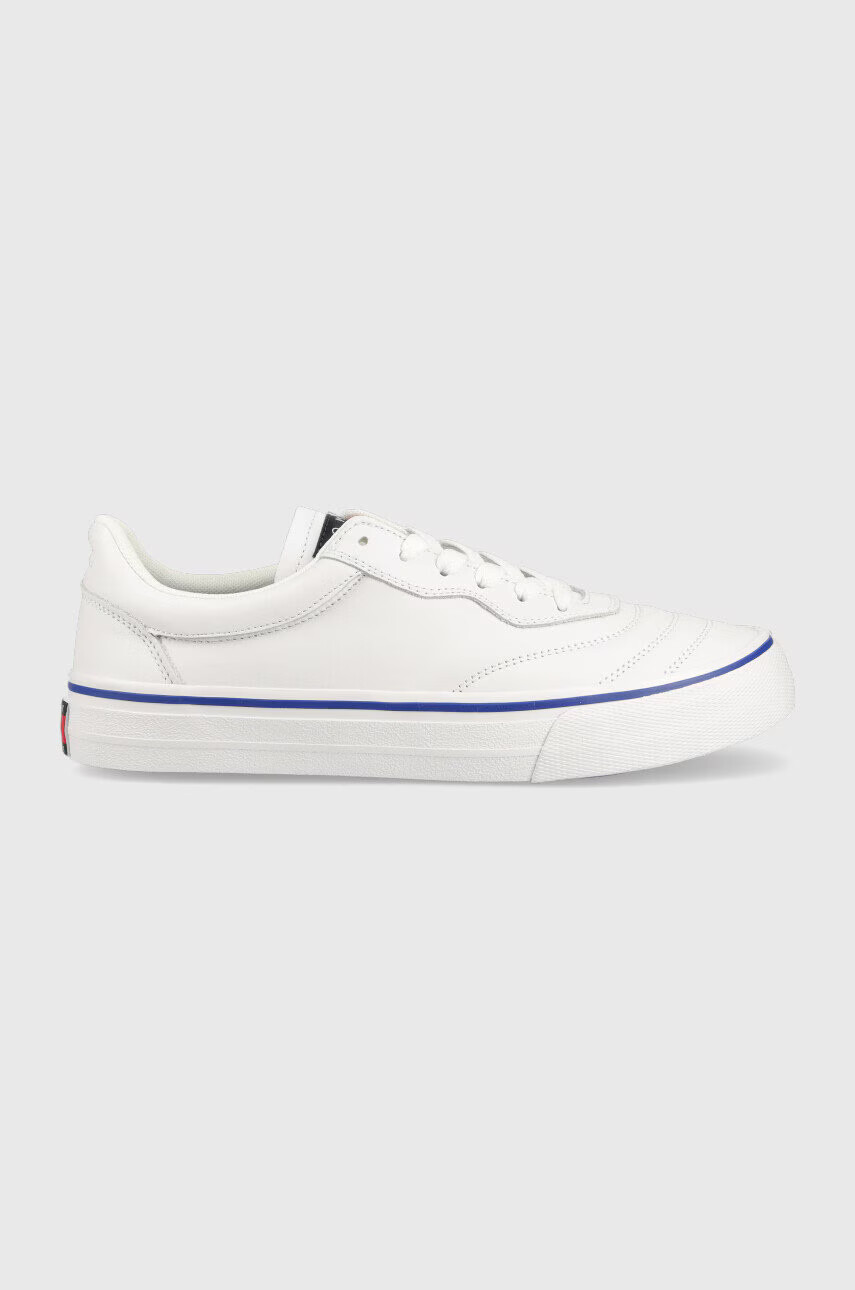 Tommy Jeans Кожени маратонки Leather Soccer Vulc в бяло - Pepit.bg