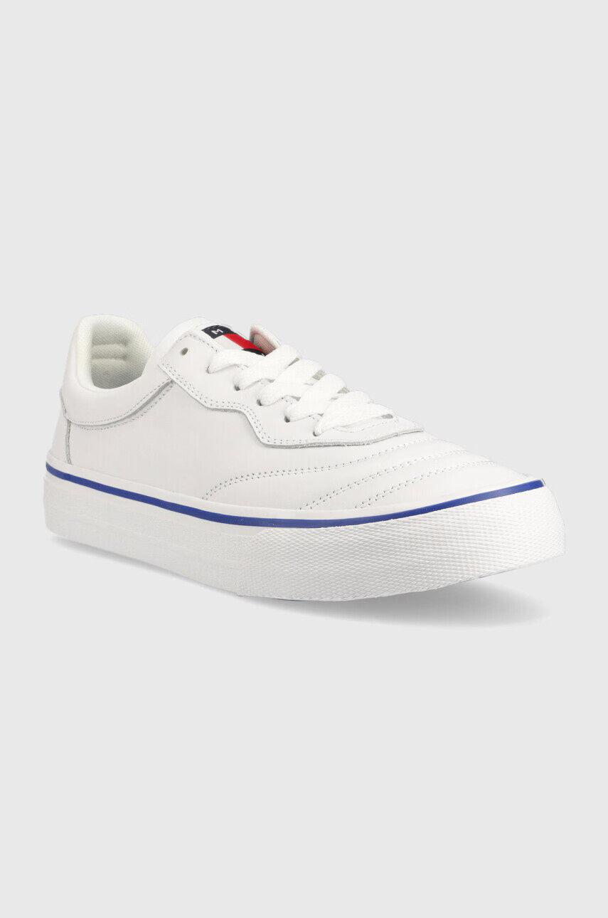 Tommy Jeans Кожени маратонки Leather Soccer Vulc в бяло - Pepit.bg