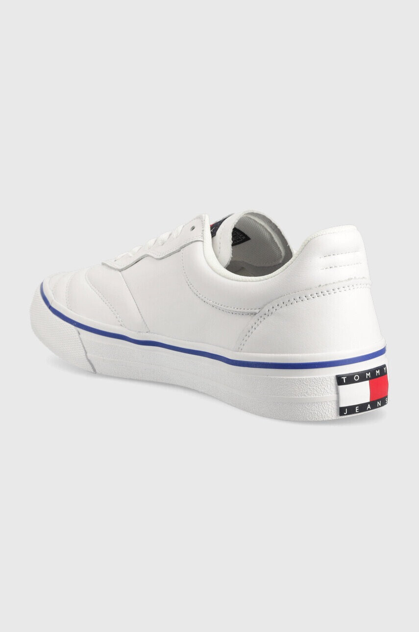 Tommy Jeans Кожени маратонки Leather Soccer Vulc в бяло - Pepit.bg