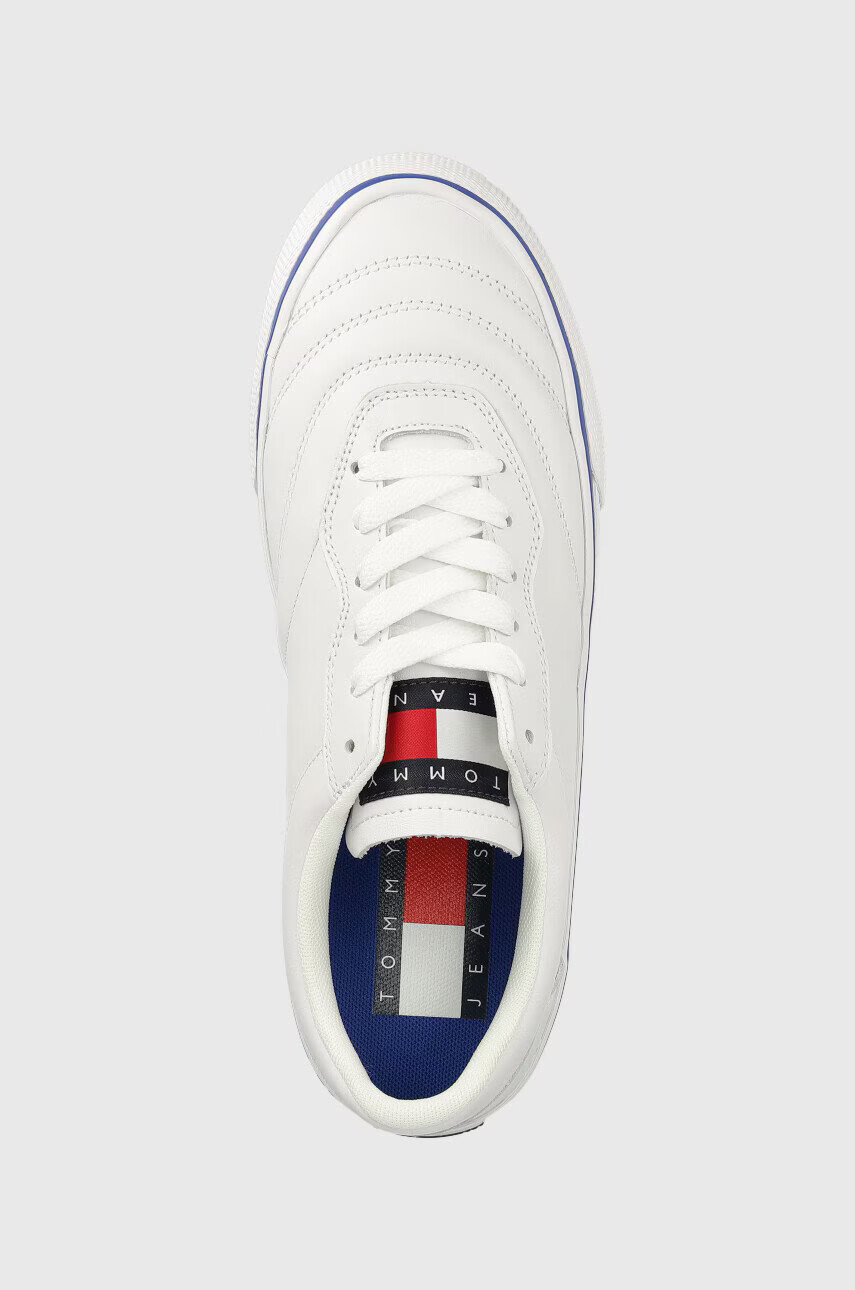 Tommy Jeans Кожени маратонки Leather Soccer Vulc в бяло - Pepit.bg
