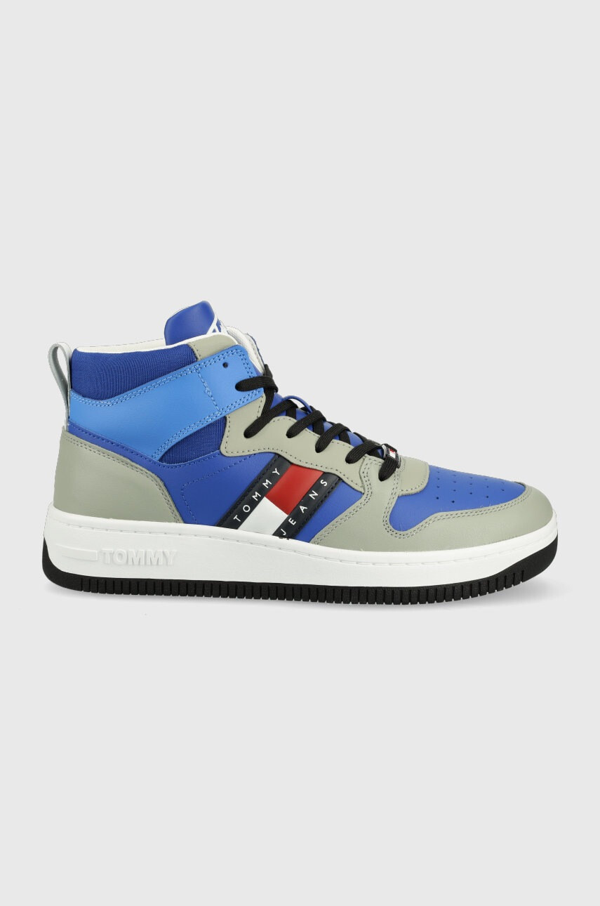 Tommy Jeans Кожени маратонки Mid Pop Basket - Pepit.bg