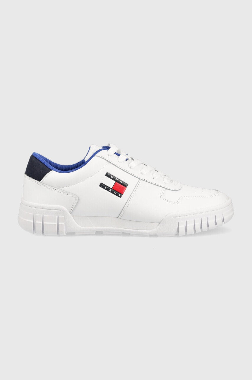 Tommy Jeans Кожени маратонки Retro Leather Cupsole Tjm Ess в бяло - Pepit.bg