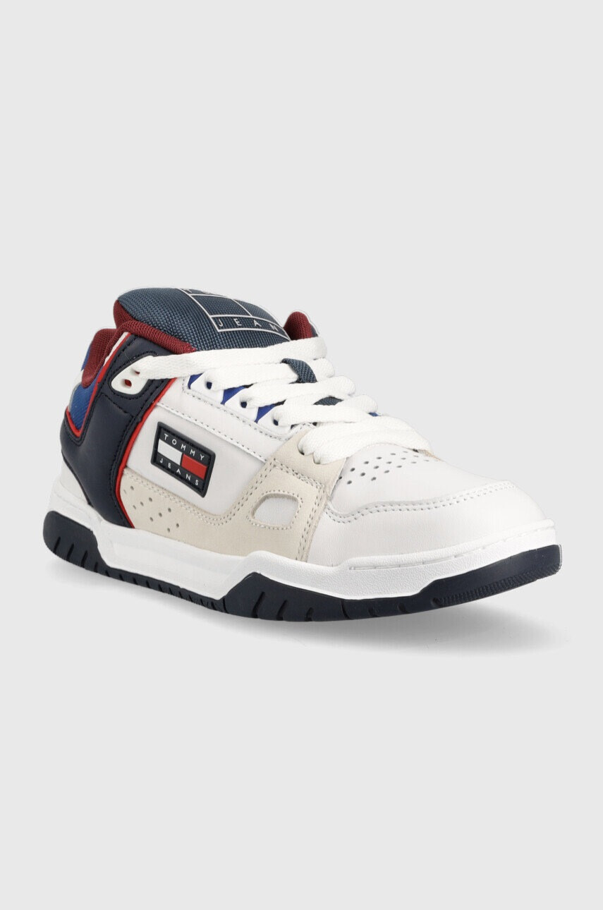 Tommy Jeans Кожени маратонки Skate Sneaker в бяло - Pepit.bg