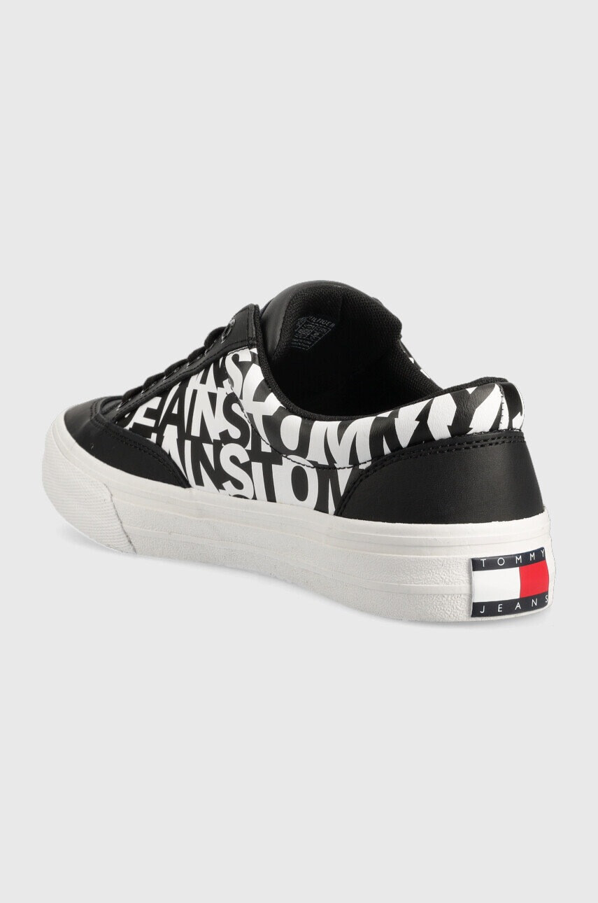 Tommy Jeans Кожени маратонки Virgil Leather Logo Print в черно - Pepit.bg
