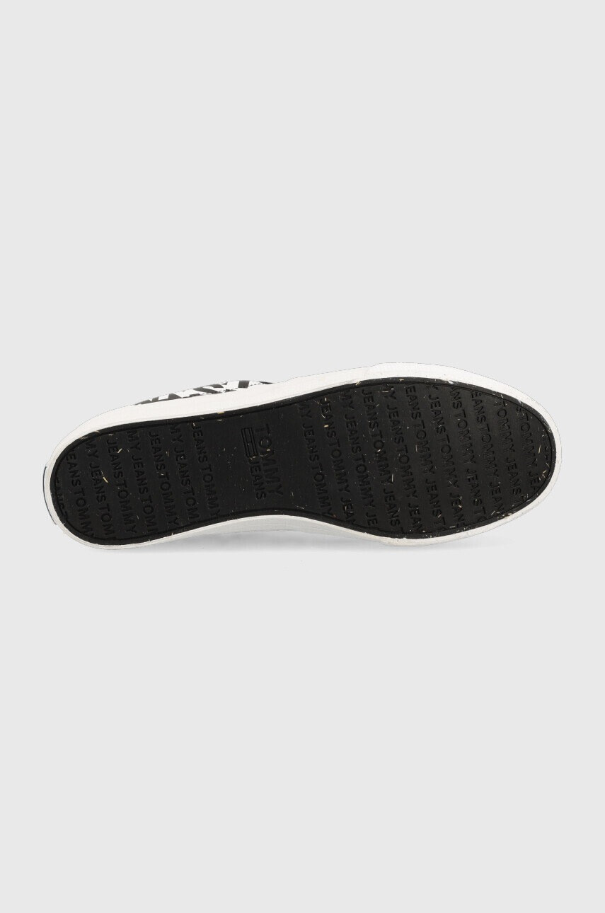 Tommy Jeans Кожени маратонки Virgil Leather Logo Print в черно - Pepit.bg