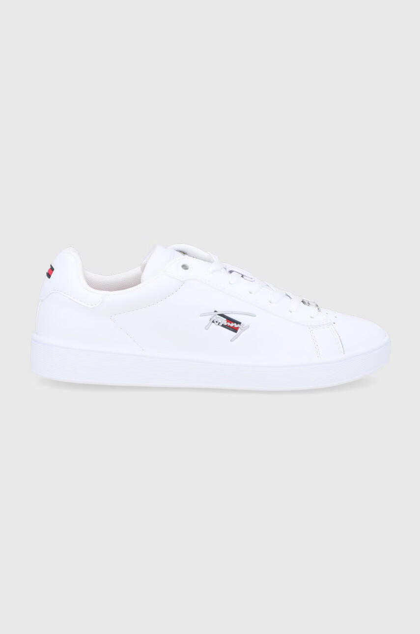 Tommy Jeans Кожени обувки в бяло с равна подметка - Pepit.bg