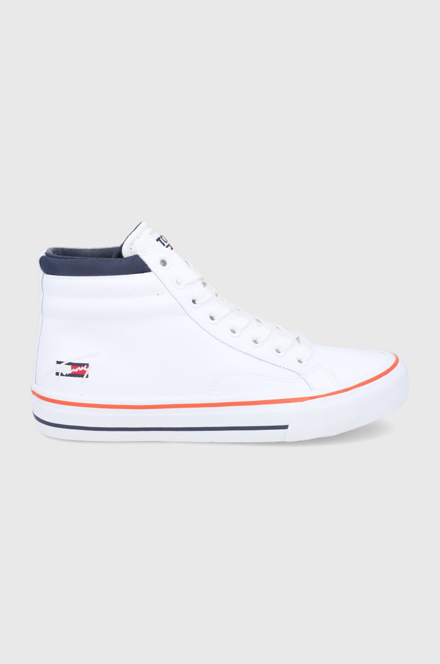 Tommy Jeans Кожени обувки мъжки в бяло - Pepit.bg