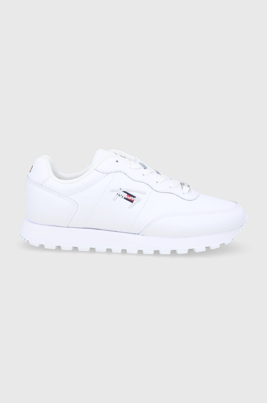 Tommy Jeans Кожени обувки в бяло с равна подметка - Pepit.bg