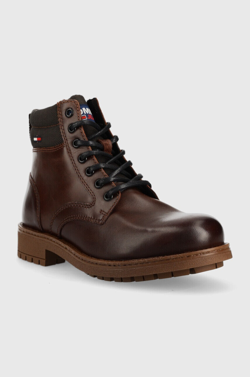 Tommy Jeans Кожени туристически обувки Classic Short Lace Up Boot - Pepit.bg