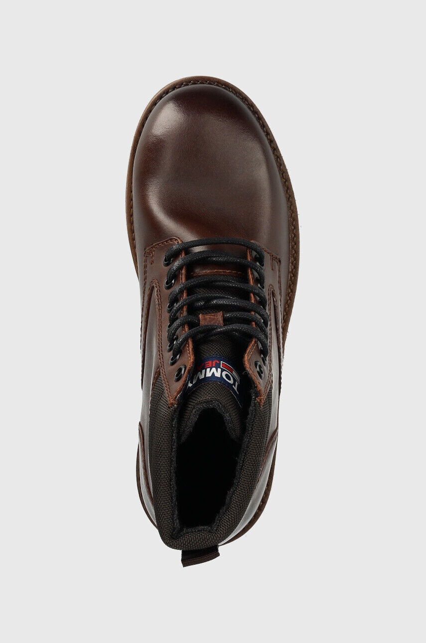 Tommy Jeans Кожени туристически обувки Classic Short Lace Up Boot - Pepit.bg