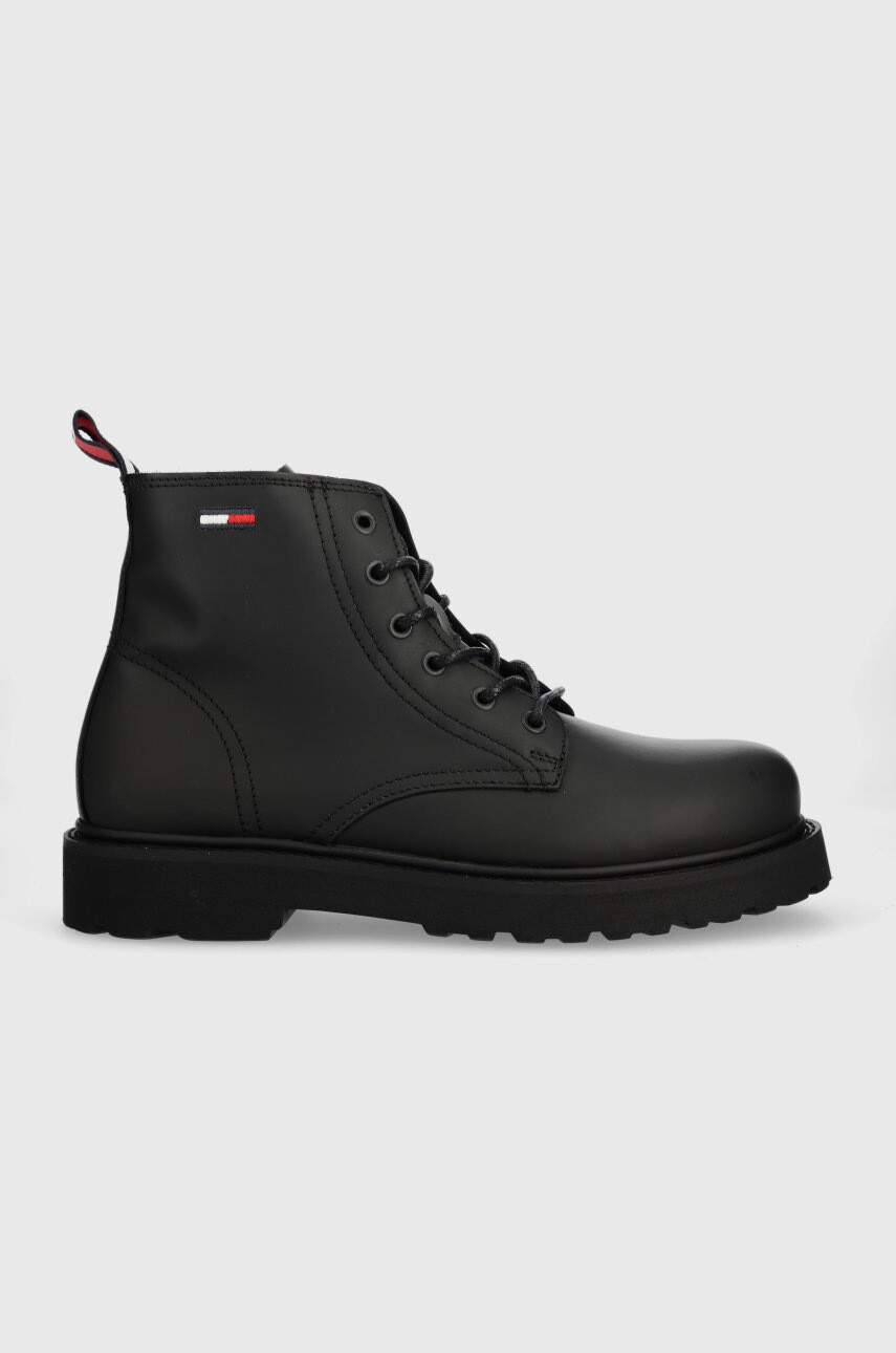 Tommy Jeans Кожени туристически обувки Short Lace Up Leather Boot - Pepit.bg