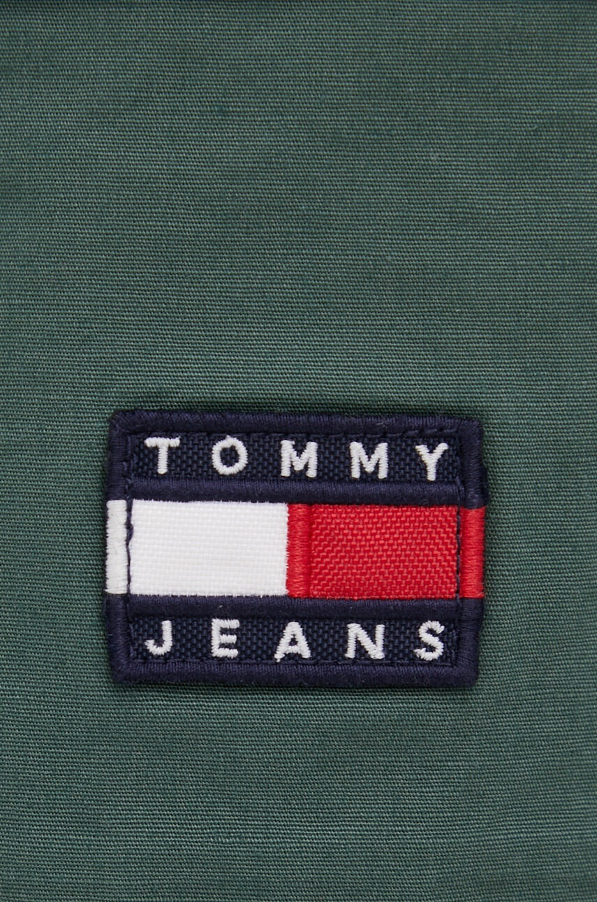 Tommy Jeans Къс панталон с лен мъжко в зелено - Pepit.bg
