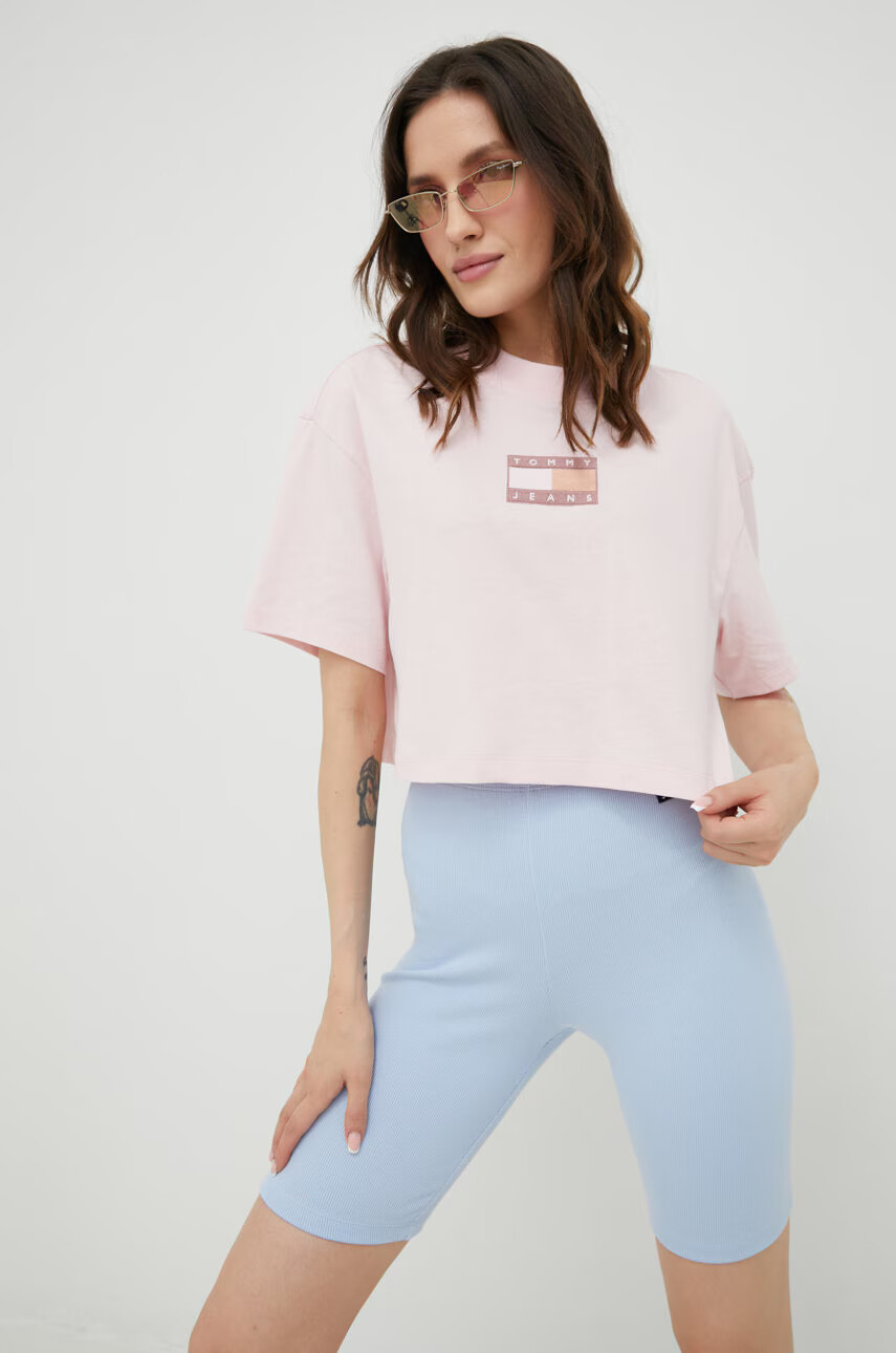 Tommy Jeans Къси панталони с апликация с висока талия - Pepit.bg