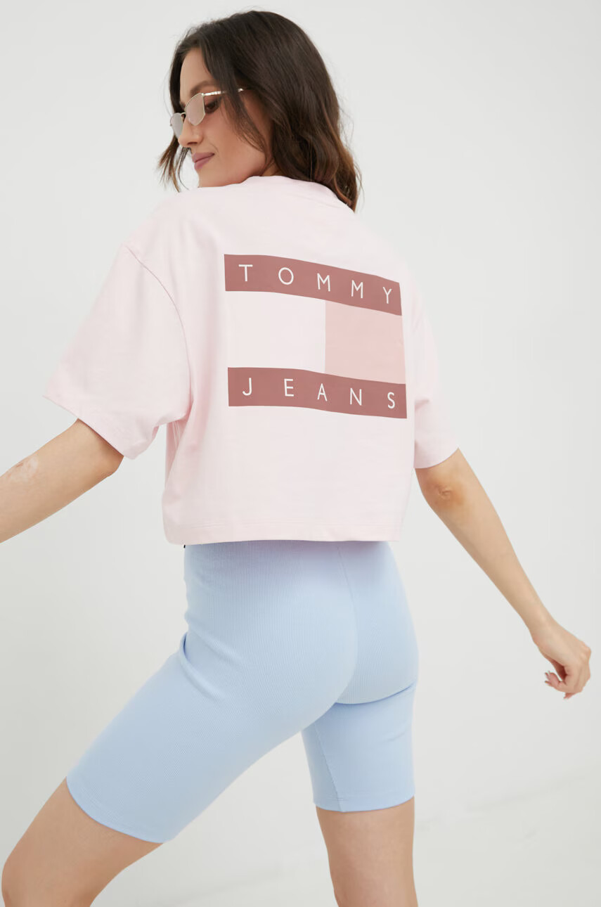 Tommy Jeans Къси панталони с апликация с висока талия - Pepit.bg