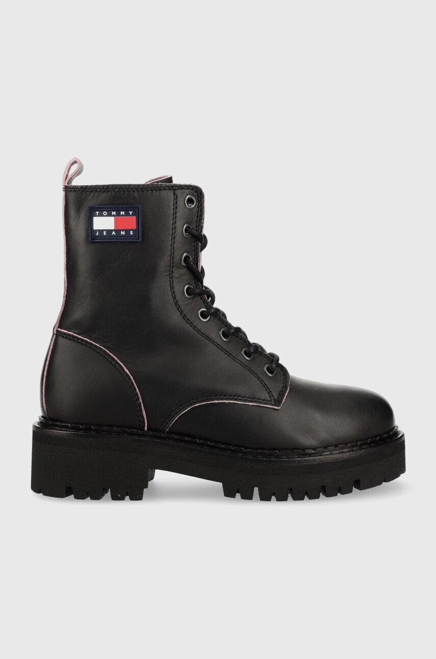 Tommy Jeans Кубинки Urban Piping Boot в черно с платформа - Pepit.bg