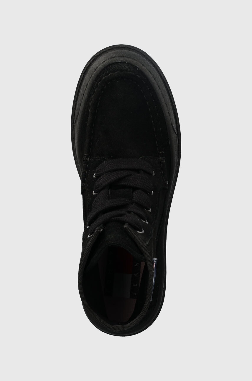 Tommy Jeans Кубинки Womens Foxing Lace Up Boot в черно с платформа - Pepit.bg