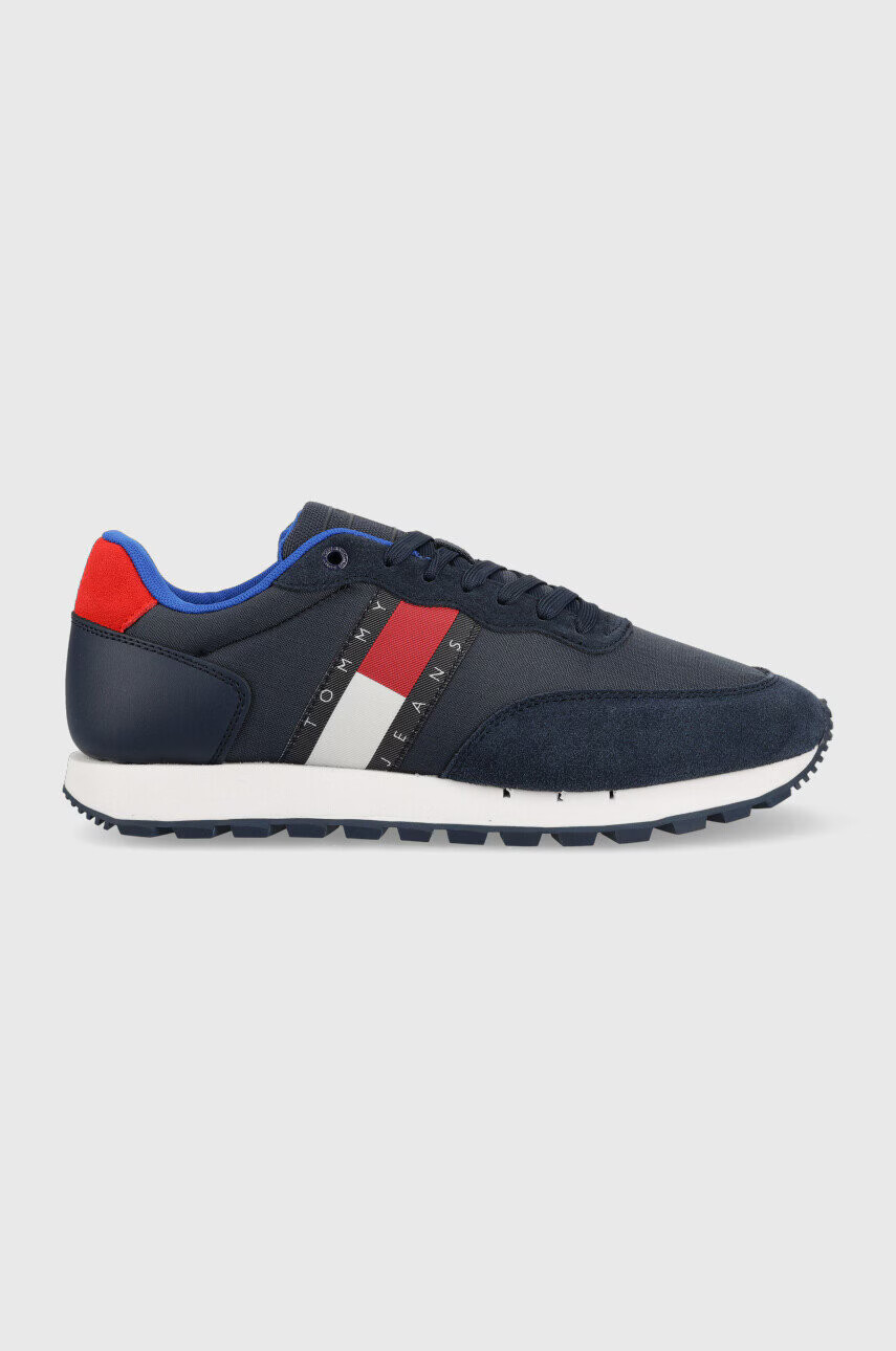 Tommy Jeans Маратонки EM0EM01136 LEATHER RUNNER в тъмносиньо - Pepit.bg
