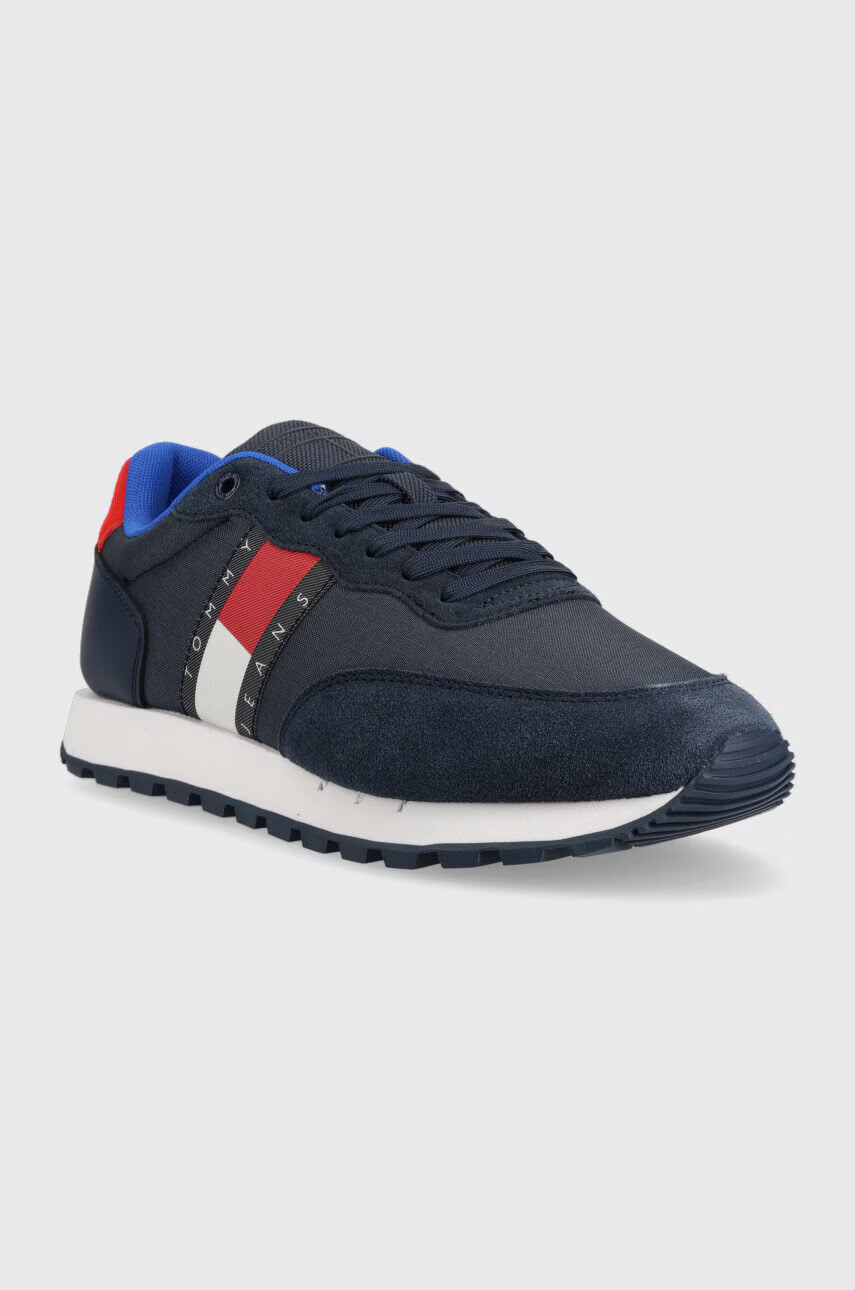 Tommy Jeans Маратонки EM0EM01136 LEATHER RUNNER в тъмносиньо - Pepit.bg