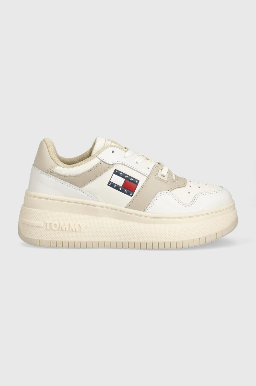 Tommy Jeans Маратонки RETRO BASKET FLATF в бежово - Pepit.bg