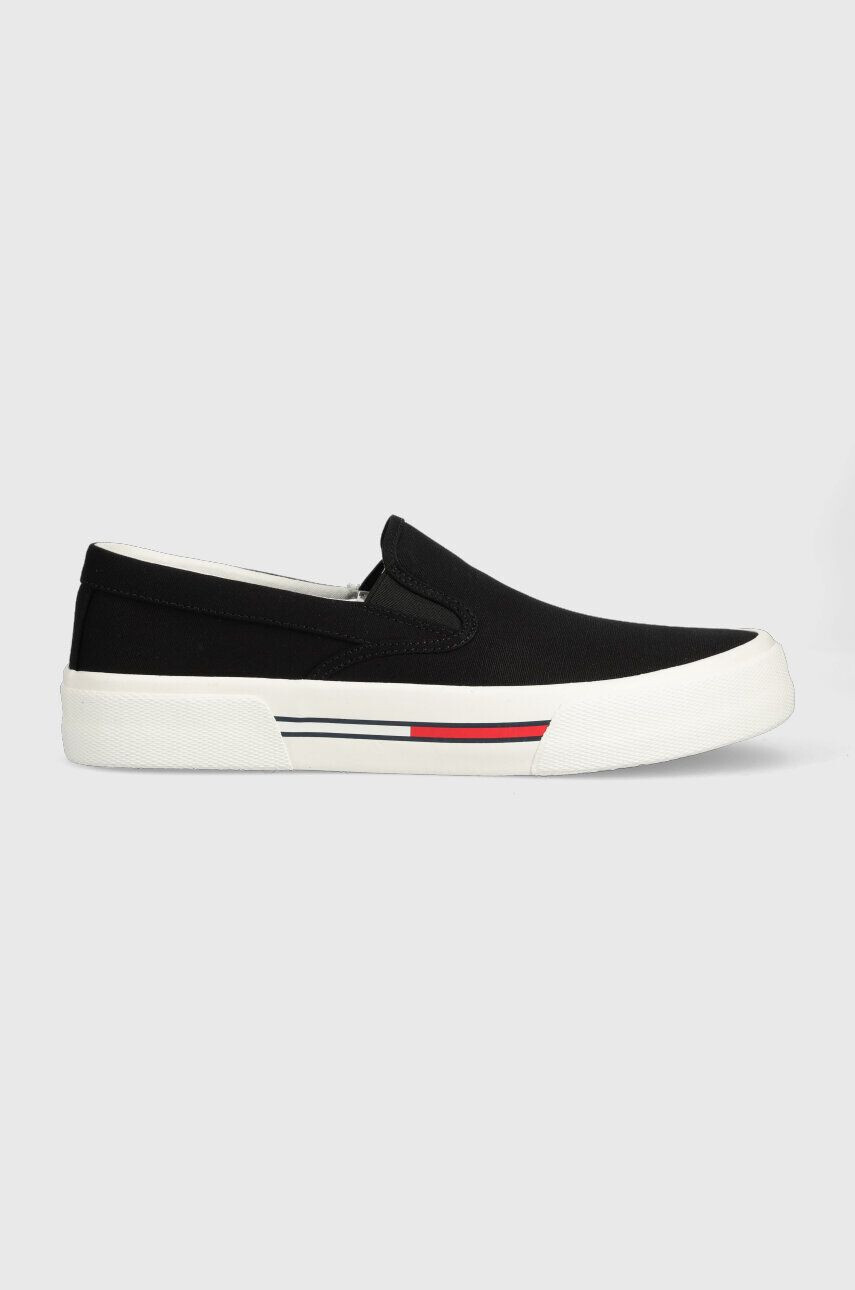 Tommy Jeans Ниски кецове SLIP ON CANVAS COLOR в черно EM0EM01156 - Pepit.bg