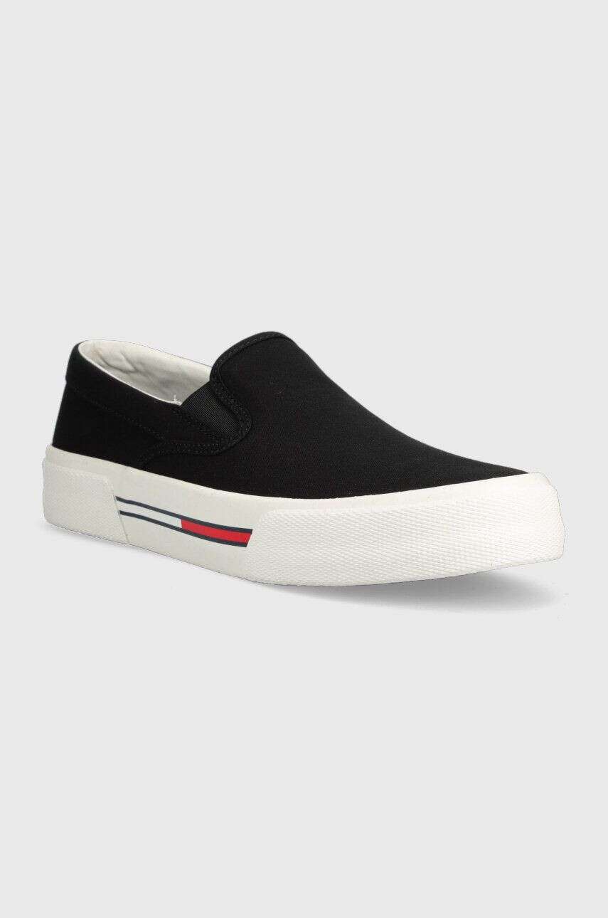 Tommy Jeans Ниски кецове SLIP ON CANVAS COLOR в черно EM0EM01156 - Pepit.bg