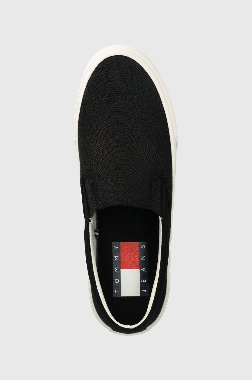 Tommy Jeans Ниски кецове SLIP ON CANVAS COLOR в черно EM0EM01156 - Pepit.bg