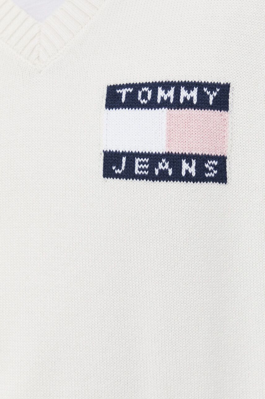 Tommy Jeans Памучен елек в бяло от лека материя - Pepit.bg