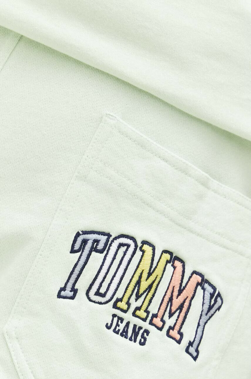 Tommy Jeans Памучен къс панталон в зелено - Pepit.bg
