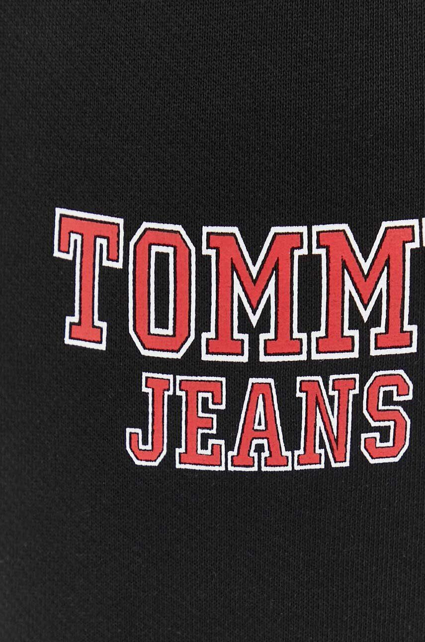 Tommy Jeans Памучен спортен панталон в черно с принт - Pepit.bg