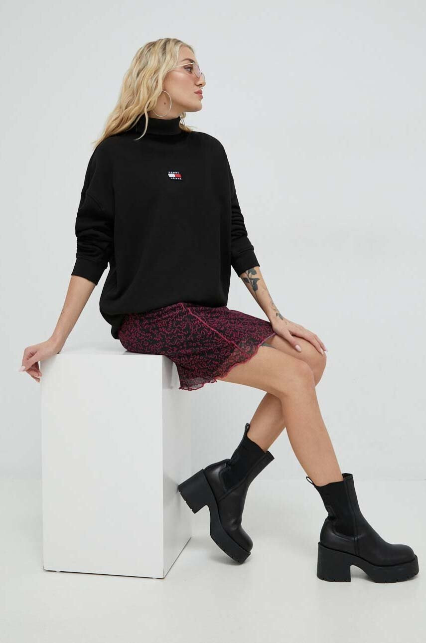 Tommy Jeans Памучен Суичър в черно с апликация - Pepit.bg
