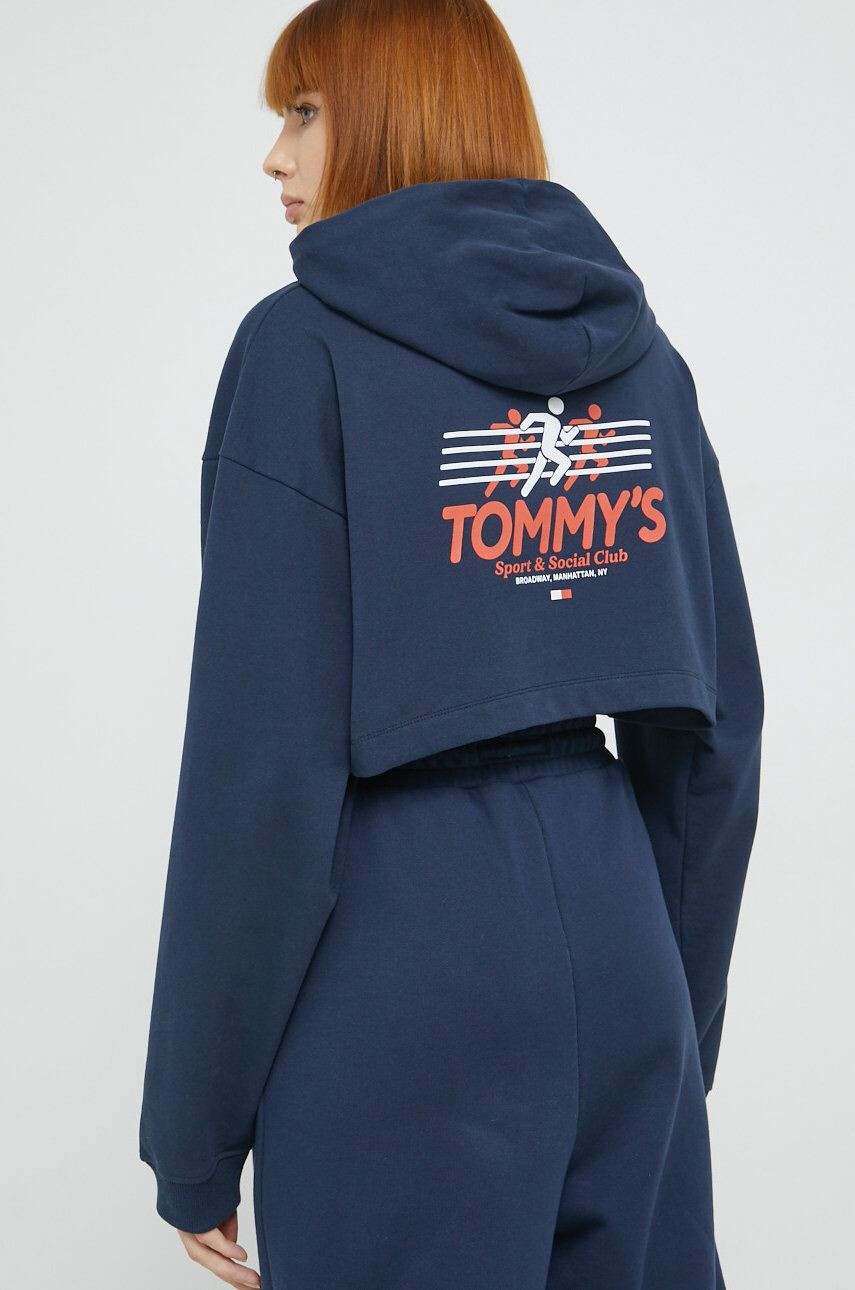 Tommy Jeans Памучен суичър в тъмносиньо с принт - Pepit.bg