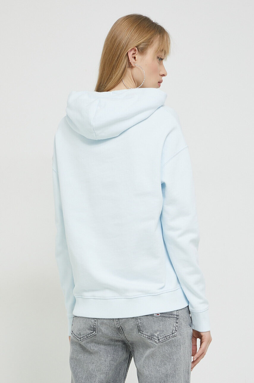 Tommy Jeans Памучен суичър в синьо с качулка с апликация - Pepit.bg