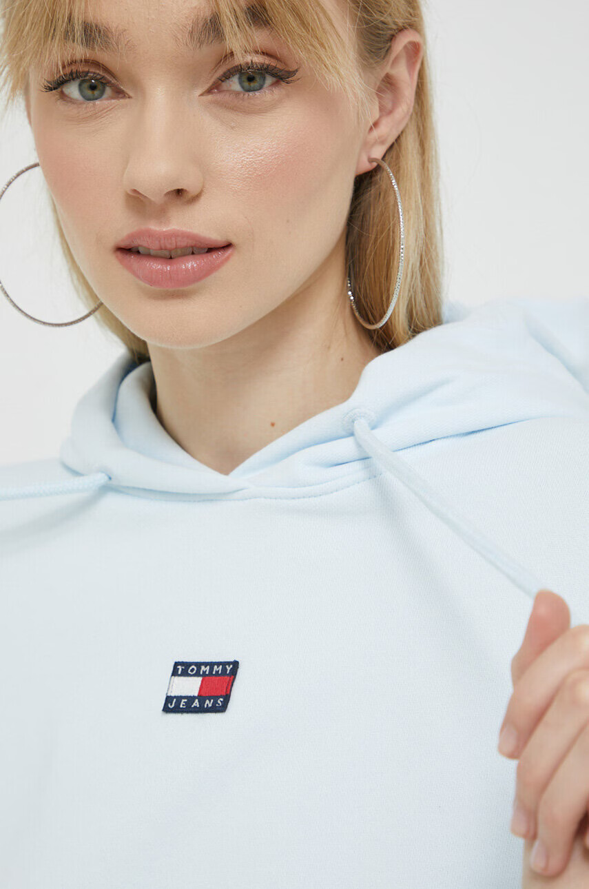 Tommy Jeans Памучен суичър в синьо с качулка с апликация - Pepit.bg