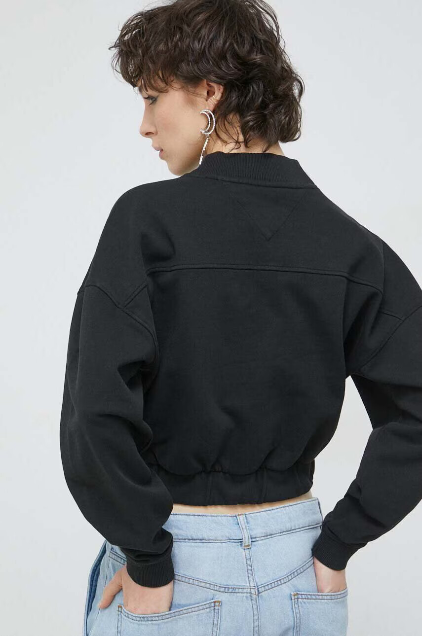 Tommy Jeans Памучен суичър в черно с изчистен дизайн - Pepit.bg
