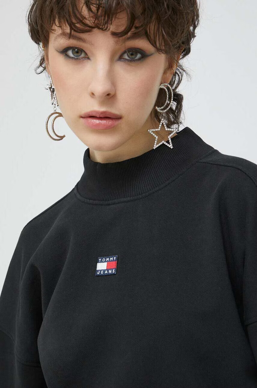 Tommy Jeans Памучен суичър в черно с изчистен дизайн - Pepit.bg