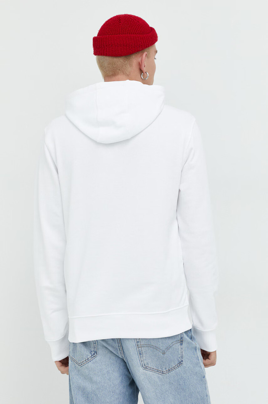 Tommy Jeans Памучен суичър в бяло с качулка с принт - Pepit.bg